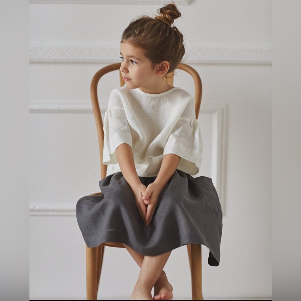 Nobonu Charcoal Linen Skirt Size: 4/5